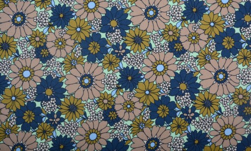 Tkanina Wiskozowa Niebieska Kwiaty