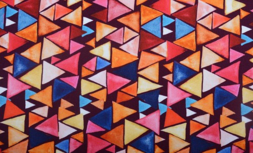 Dzianina Wiskozowa Kolorowa Trójkąty