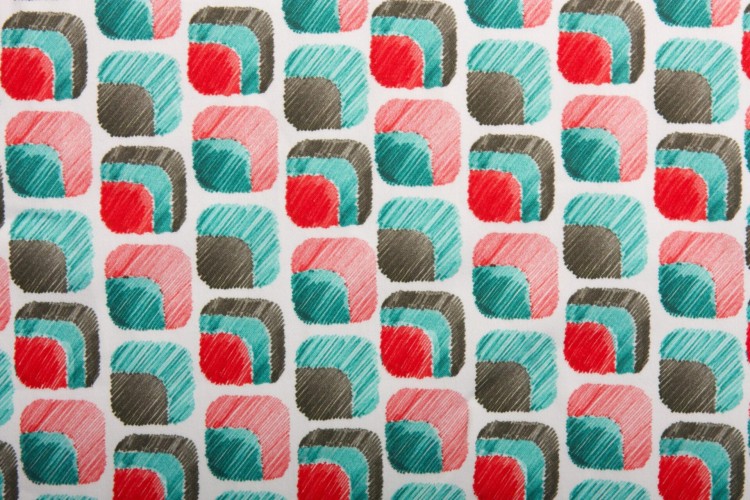 Tkanina Bawełniana Kolorowa Kwadraty