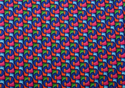 Dzianina Wiskozowa Miękka w Kolorowy Geometryczny Wzór