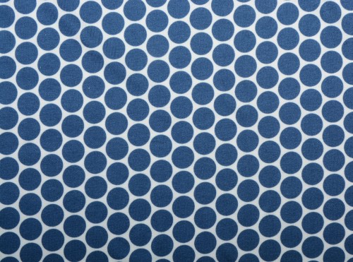 Dzianina Wiskozowa Granatowe Koła na Białym Tle