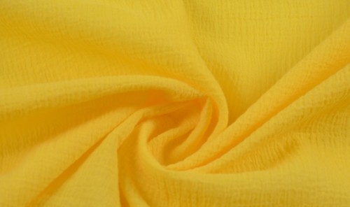 Tkanina Bawełniana Kreszowana Żółta