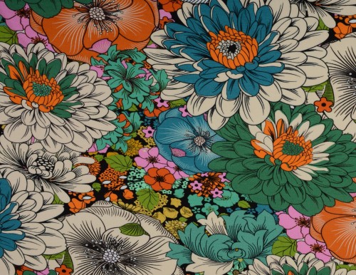 Dzianina Wiskozowa Wielobarwny Kwiatowy Wzór