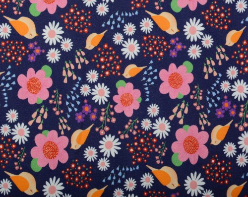 Dzianina Wiskozowa Dekoracyjny Wzór w Kwiaty