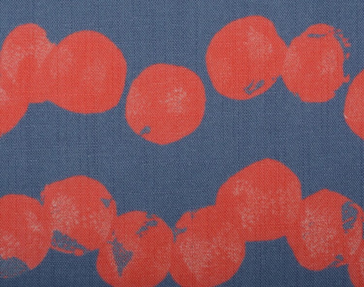 Tkanina Wiskozowa Nadrukowany Wzór w Czerwone Koła