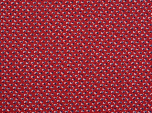 Dzianina Wiskozowa Czerwona w Regularne Okrągłe Motywy