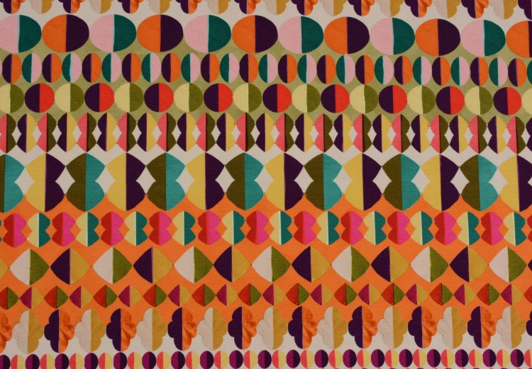 Dzianina Wiskozowa Wielokolorowy Geometryczny Wzór