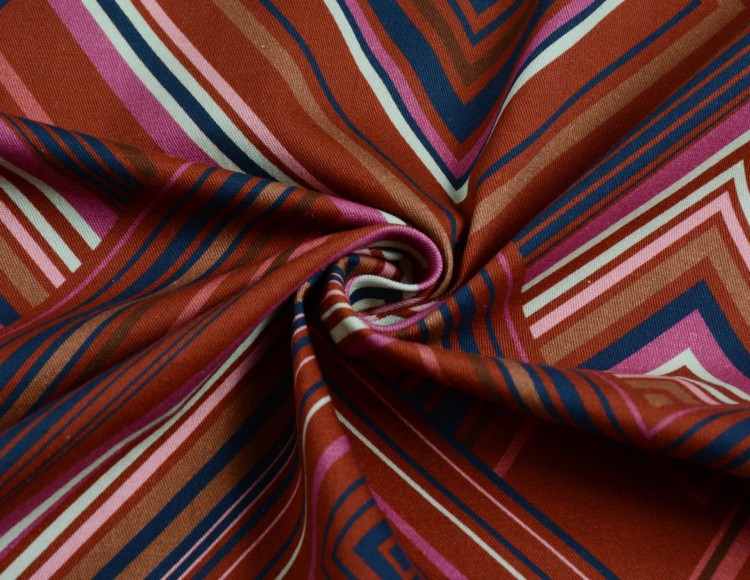 Tkanina Bawełniana Regularny Wzór w Odcieniach Brązu