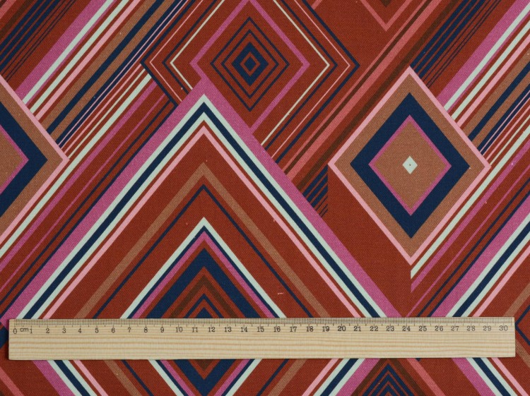 Tkanina Bawełniana Regularny Wzór w Odcieniach Brązu