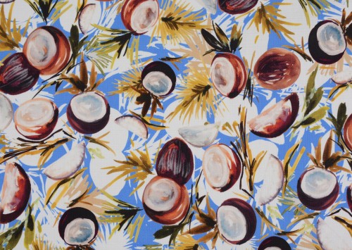 Tkanina Bawełniana Wzór w Kokosy