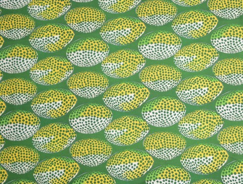 Dzianina Wiskozowa Zielona w Żółte Elipsy