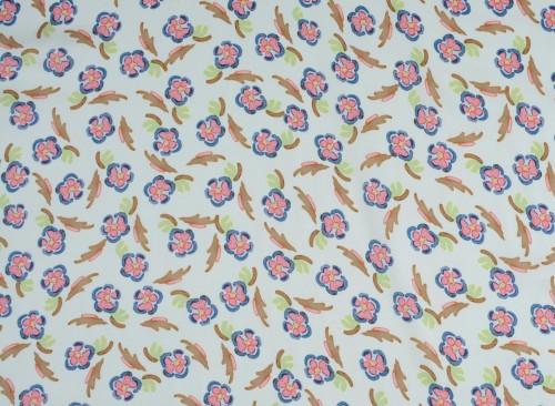 Tkanina Wiskozowa o Satynowym Wykończeniu Wzór Roślinny
