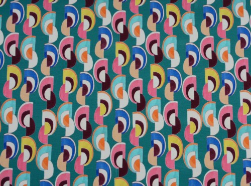 Dzianina Wiskozowa Kolorowe Geometryczne Wzory