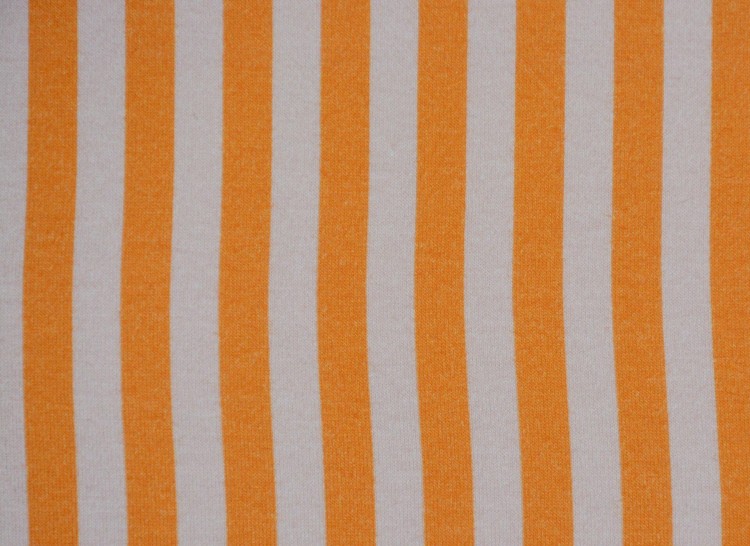 Dzianina Wiskozowa Biało-Pomarańczowe Pasy