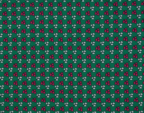 Dzianina Wiskozowa Drobne Kwiaty na Zielonym Tle